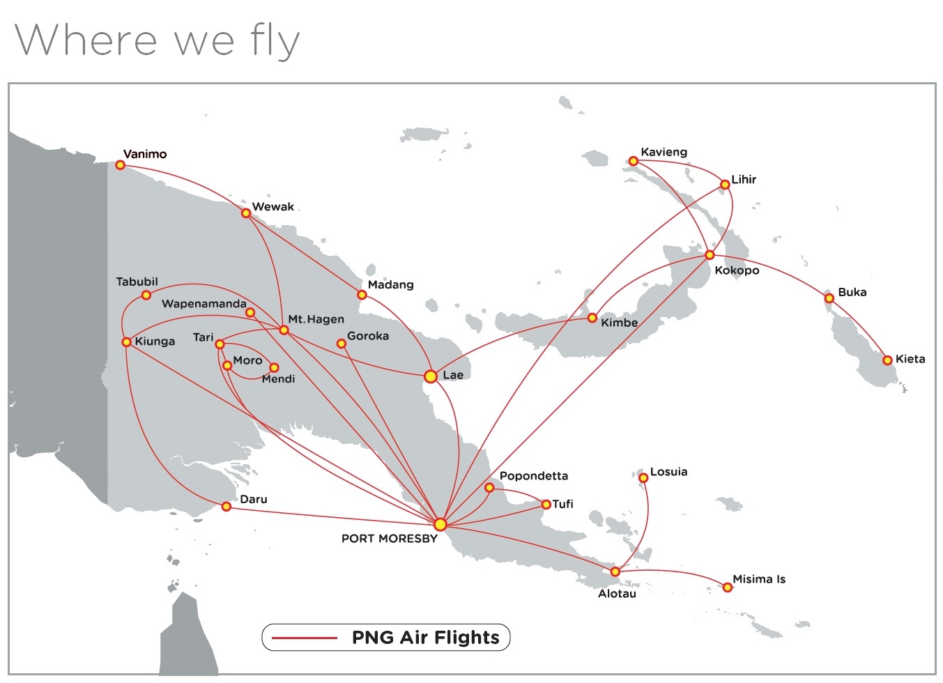 PNG AIR ROUTEMAP