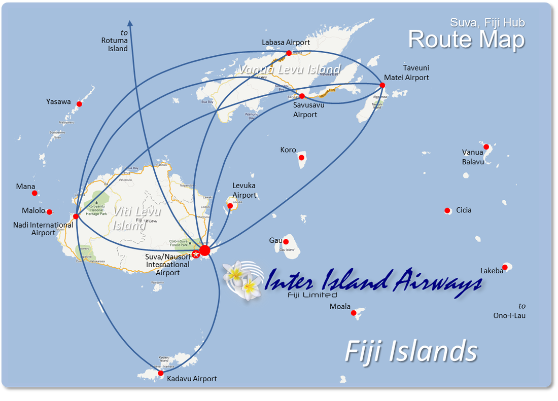 Inter Island Airways Fiji Routemap